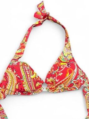 Vintage ralph lauren paisley bikini top made in USA size 8